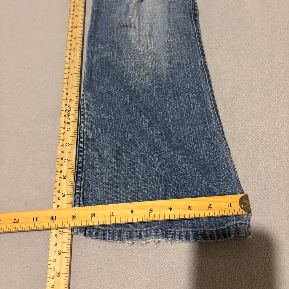 Diesel Zaf Womens Low Rise Flare Jeans 31x32 Distressed Light Wash Blue Y2K - Picture 5 of 12